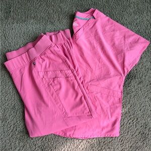 Cuddl Duds Women's Pink Track Jogger Scrub Set